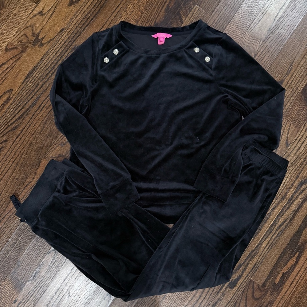 Lilly Pulitzer Black Velvet Everyday Track Set - Picture 4 of 10